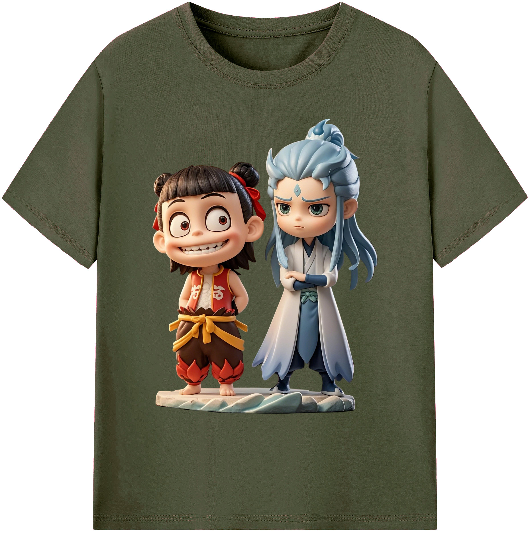 （画像用） Ne Zha 2 ナタ 魔童の大暴れ 綿100％ メンズ半袖Tシャツ｜肌触りやわらか＆通気性